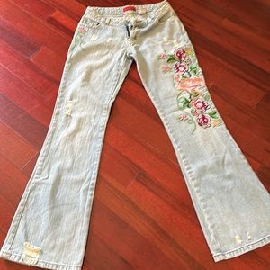 Denim jeans embroidered vintage